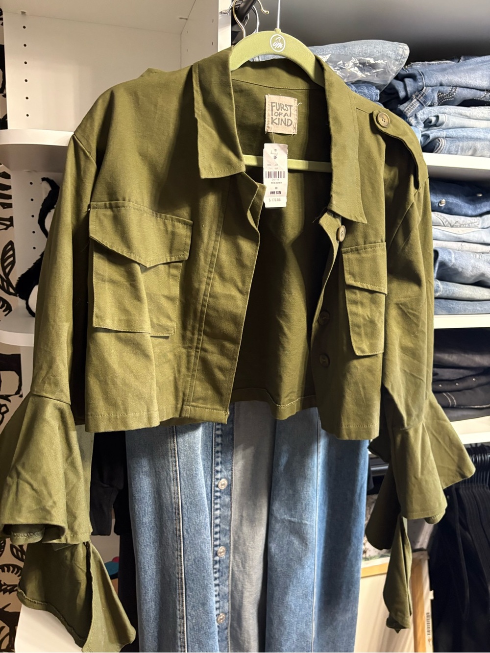NWT Furst Of A Kind Olive Green Jacket - One Size